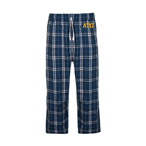 Navy/White Flannel Pajama Pant-ATO Greek Letters
