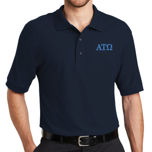 Navy Silk Touch Polo-ATO Greek Letters