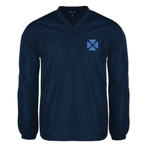 Navy V Neck Raglan Windshirt-Cross