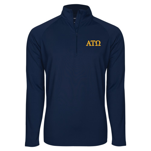 Sport Tek Navy Sport Wick Stretch 1/2 Zip Pullover-ATO Greek Letters