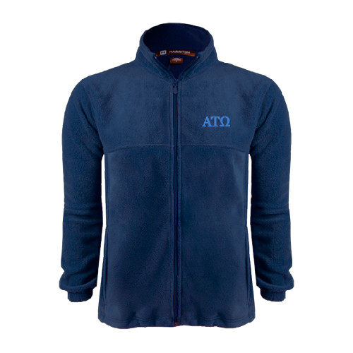 Navy Fleece Full Zip  Jacket-ATO Greek Letters