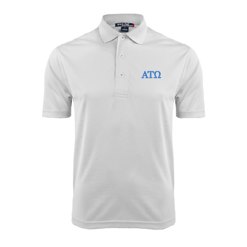 White Dry Mesh Polo-ATO Greek Letters