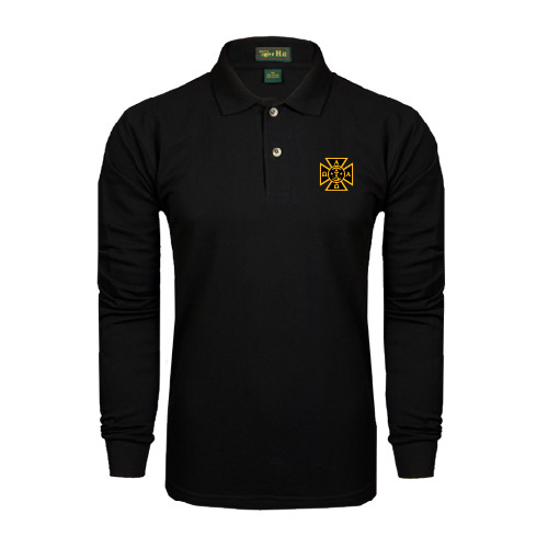 Black Long Sleeve Polo-Badge