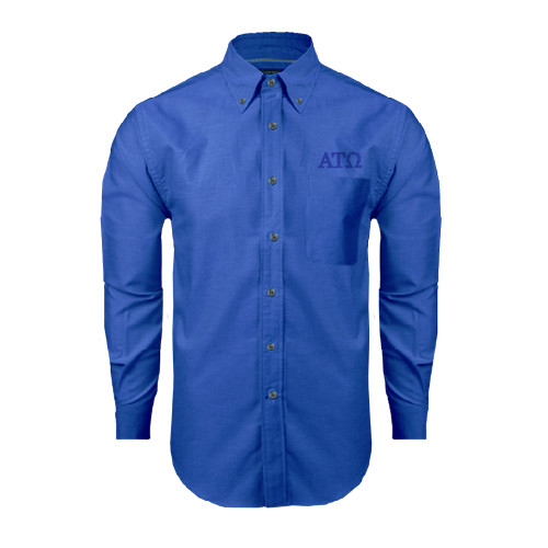 Royal Oxford Long Sleeve Shirt-ATO Greek Letters