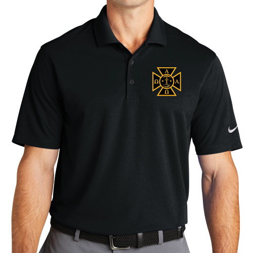 Nike Black Dri Fit Micro Pique 2.0 Polo-Badge