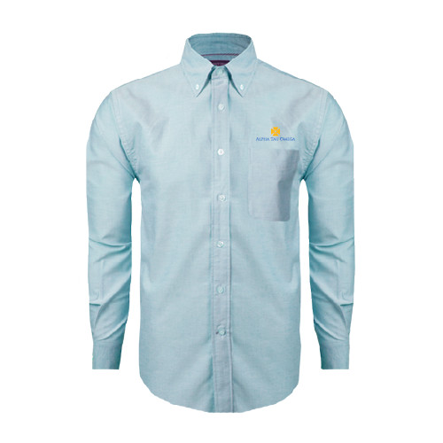 Light Blue Oxford Long Sleeve Shirt-Official Logo