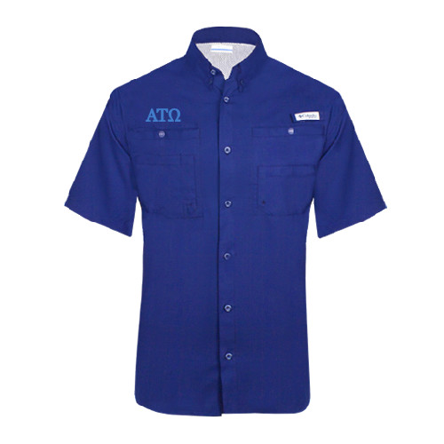 Columbia Royal Tamiami Performance Short Sleeve Shirt-ATO Greek Letters