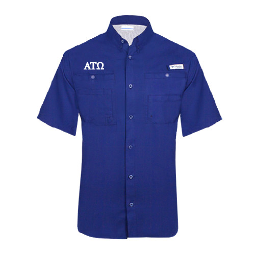 Columbia Royal Tamiami Performance Short Sleeve Shirt-ATO Greek Letters