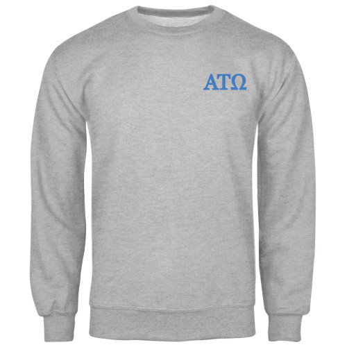 Grey Fleece Crew-ATO Greek Letters
