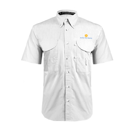 White Fishing Shirt Performance Short Sleeve-Official Logo