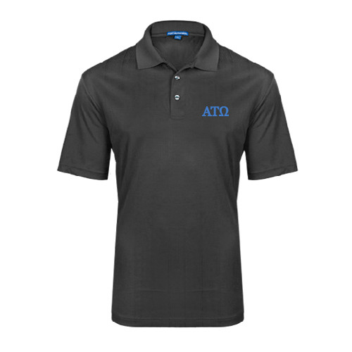 Charcoal Performance Fine Jacquard Polo-ATO Greek Letters