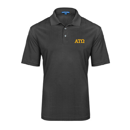 Charcoal Performance Fine Jacquard Polo-ATO Greek Letters