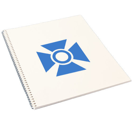 College Spiral Notebook w/Clear Coil-Cross