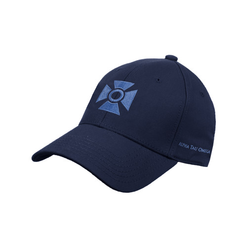 Navy Structured Adjustable Pro Style Hat-Cross