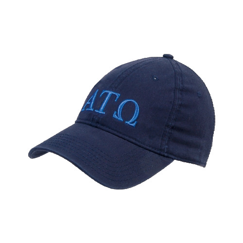 Navy Unstructured Adjustable Low Profile Hat-ATO Greek Letters