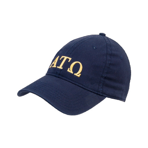 Navy Unstructured Adjustable Low Profile Hat-ATO Greek Letters
