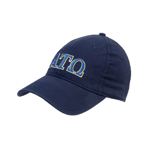 Navy Unstructured Adjustable Low Profile Hat-ATO 2 Color Greek Letters