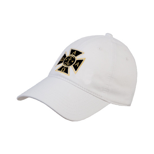White Unstructured Adjustable Low Profile Hat-Badge
