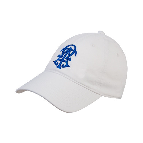 White Unstructured Adjustable Low Profile Hat-ATO Interlocking