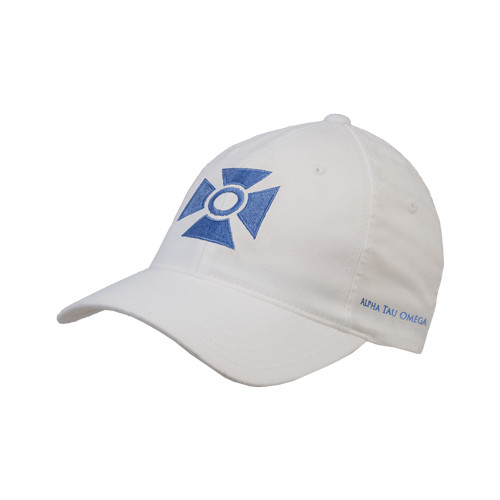 White Flexfit Structured Low Profile Hat-Cross