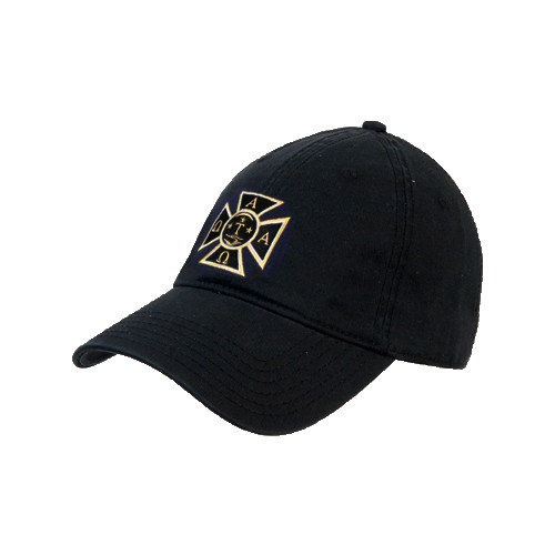 Black Unstructured Adjustable Low Profile Hat-Badge
