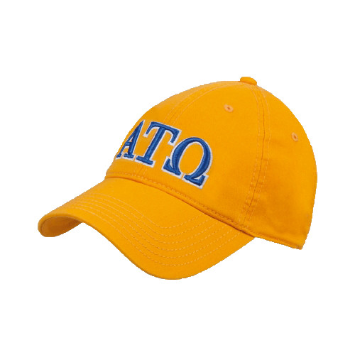 Gold Unstructured Adjustable Low Profile Hat-ATO 2 Color Greek Letters
