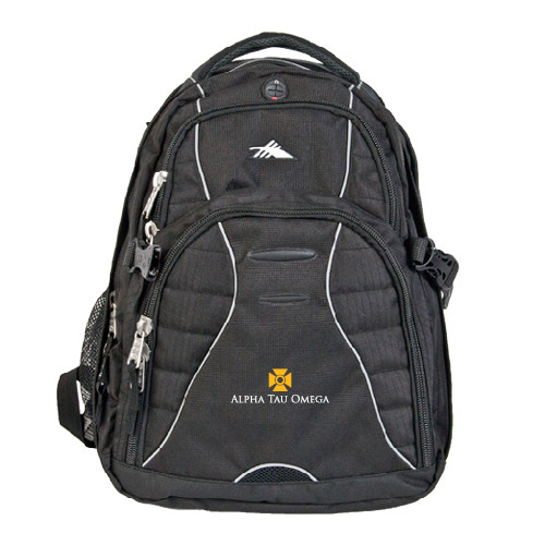 High Sierra Black Swerve Computer Backpack-Official Logo