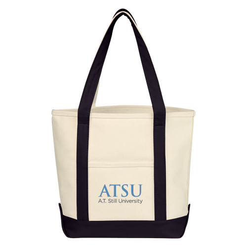 A.T. Still Univ Cotton Canvas Natural/Black Tote Bag