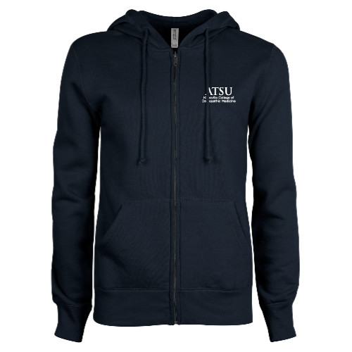 A.T. Still Univ ENZA Womens Navy Fleece Full Zip Hood