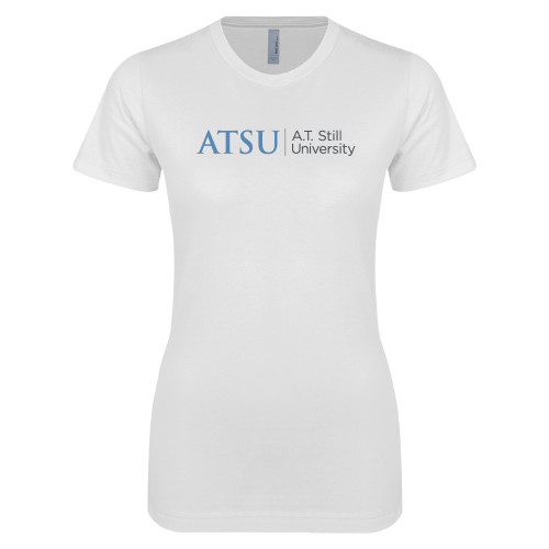 A.T. Still Univ Next Level Womens White Boyfriend T