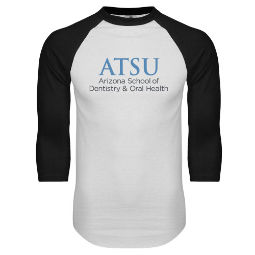  White/Black Raglan Baseball T Shirt - ATSU Arizona School Dentistry Secondary