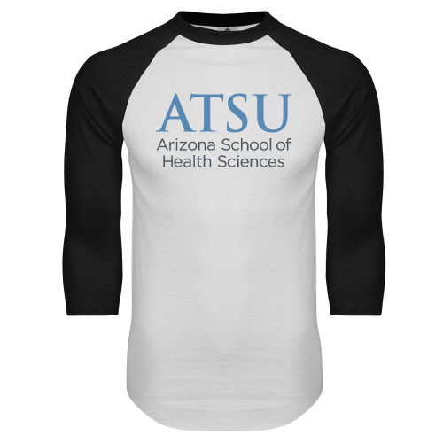  White/Black Raglan Baseball T Shirt - ATSU Arizona School Health Secondary