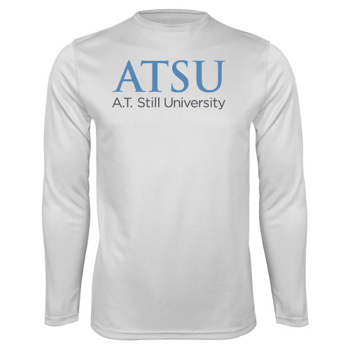  White Performance Long Sleeve Shirt - ATSU Secondary Logo