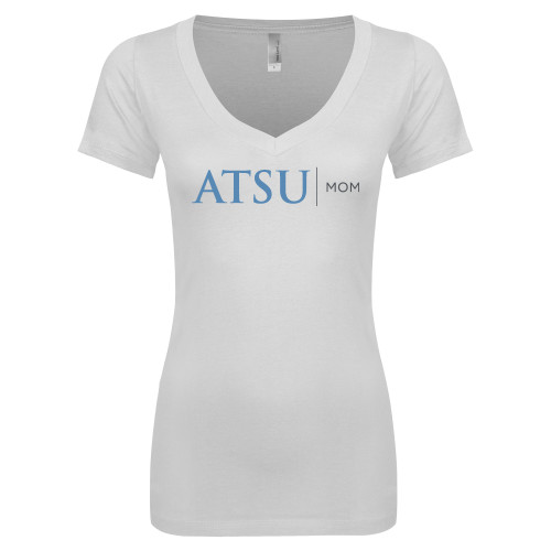  Next Level Womens White Ideal V Tee - ATSU Mom