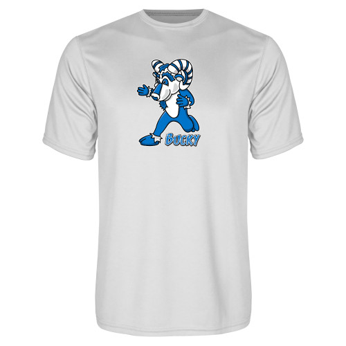  White Performance Tee - ATSU Bucky the Ram