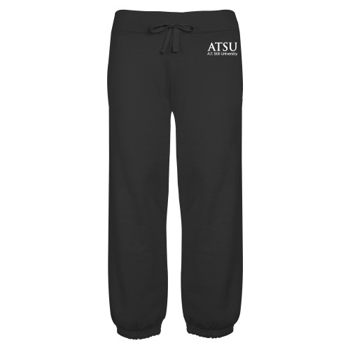  ENZA Womens Black Banded Fleece Capri - ATSU Secondary Logo