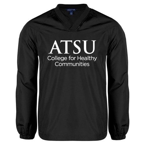  Black V Neck Raglan Windshirt - Stacked College for Healthy Communities CHC