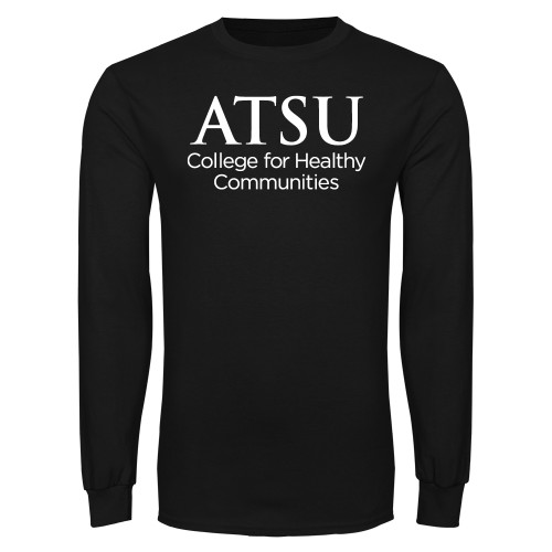  Black Long Sleeve T Shirt - Stacked College for Healthy Communities CHC