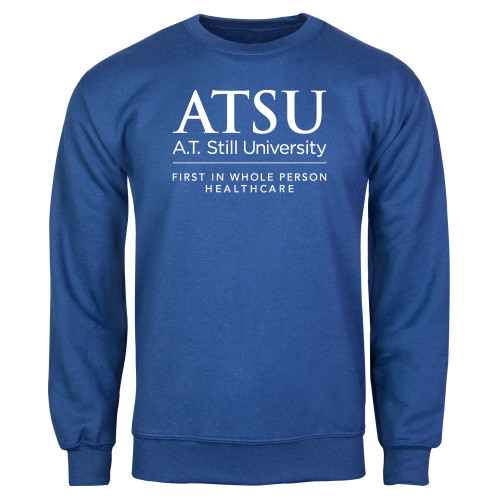  Royal Fleece Crew - ATSU Secondary Logo with Statement