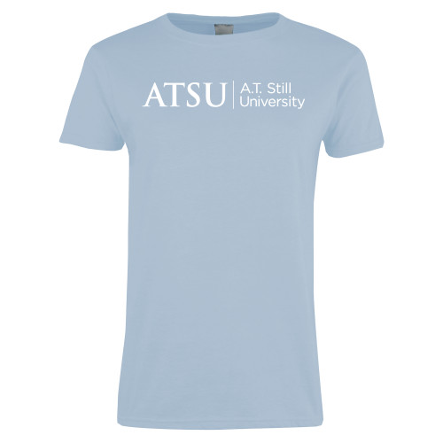  Womens Light Blue Short Sleeve Tee - ATSU Primary Logo