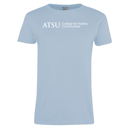  Womens Light Blue Short Sleeve Tee - ATSU College for Healthy Communities CHC