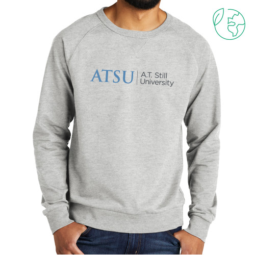  Allmade Light Grey Organic French Terry Crewneck Sweatshirt - ATSU Primary Logo