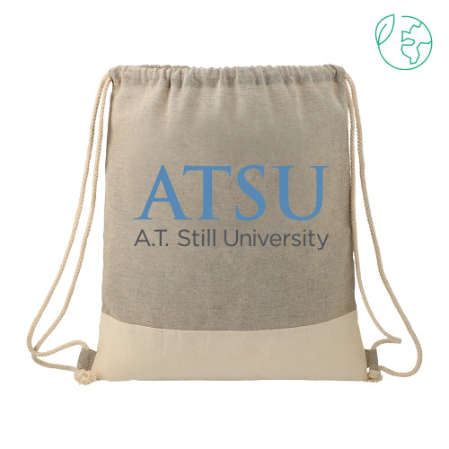 A.T. Still Univ Split Recycled Cotton Grey/Natural Drawstring Bag