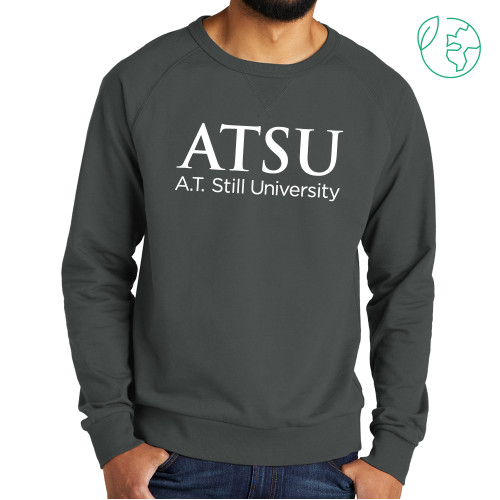  Allmade Dark Grey Organic French Terry Crewneck Sweatshirt - ATSU Secondary Logo