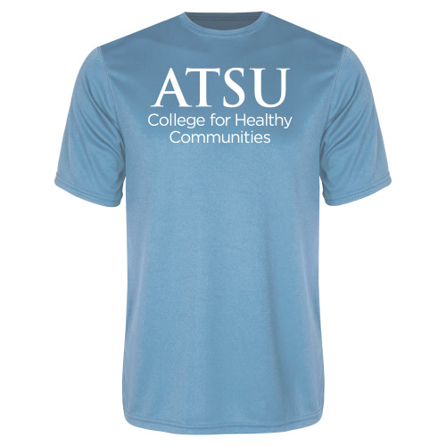  Light Blue Performance Tee - Stacked College for Healthy Communities CHC