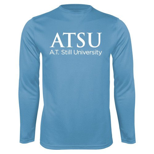  Light Blue Performance Long Sleeve Shirt - ATSU Secondary Logo