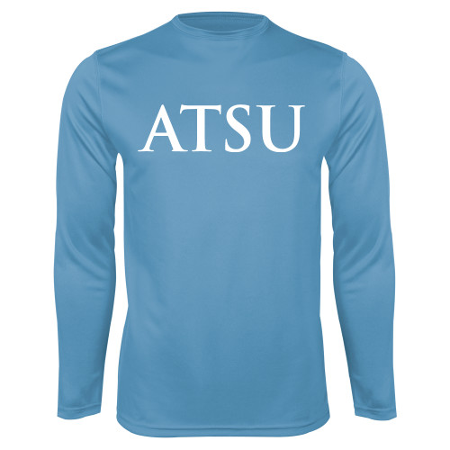  Light Blue Performance Long Sleeve Shirt - ATSU Acronymn Logo