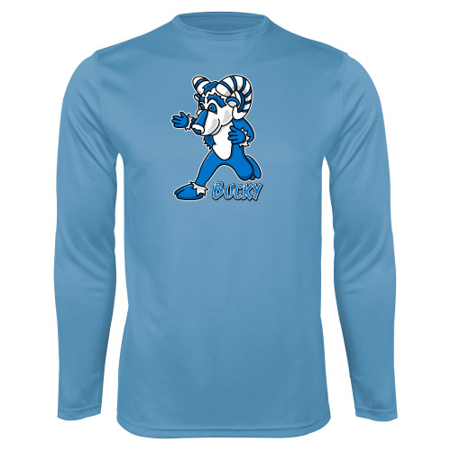  Light Blue Performance Long Sleeve Shirt - ATSU Bucky the Ram