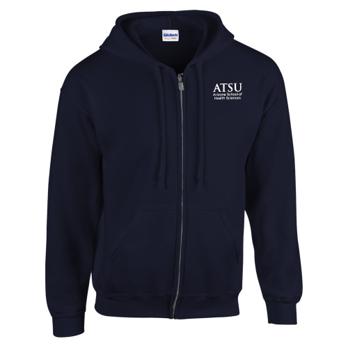  Navy Fleece Full Zip Hoodie - ATSU Arizona School Health Secondary