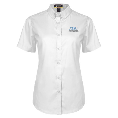  Womens White Twill Button Up Short Sleeve - ATSU Kirksville Osteopathic Secondary